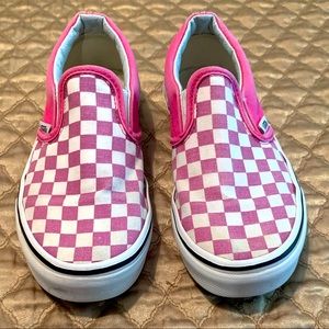 Vans classic slip on pink fuschia red true white kids size 3